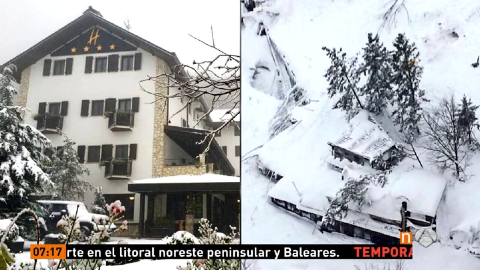 El rescate en el hotel de Italia sepultado por el alud avanza despacio por la peligrosidad del terreno