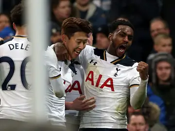 Son celebrando el gol frente al City Son celebrando el gol frente al City