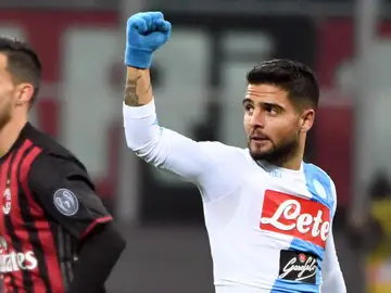 Insigne celebrando su gol frente al Milan Insigne celebrando su gol frente al Milan