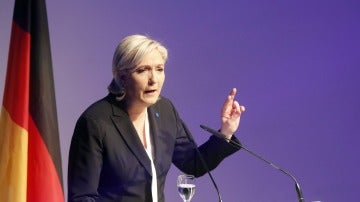 Marine Le Pen, en una cumbre eurófoba en Alemania