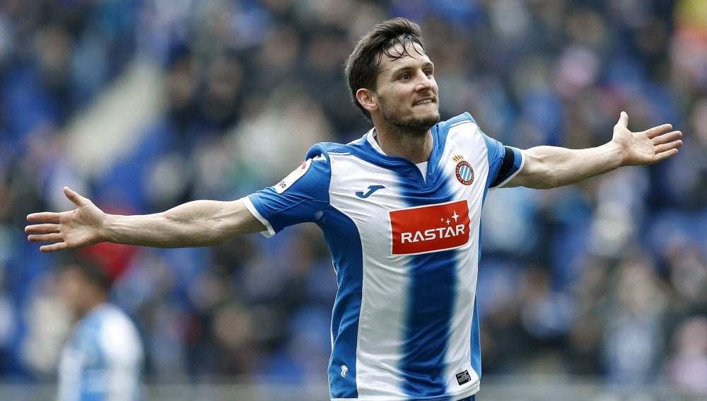 Piatti celebra el segundo gol del Espanyol contra el Granada