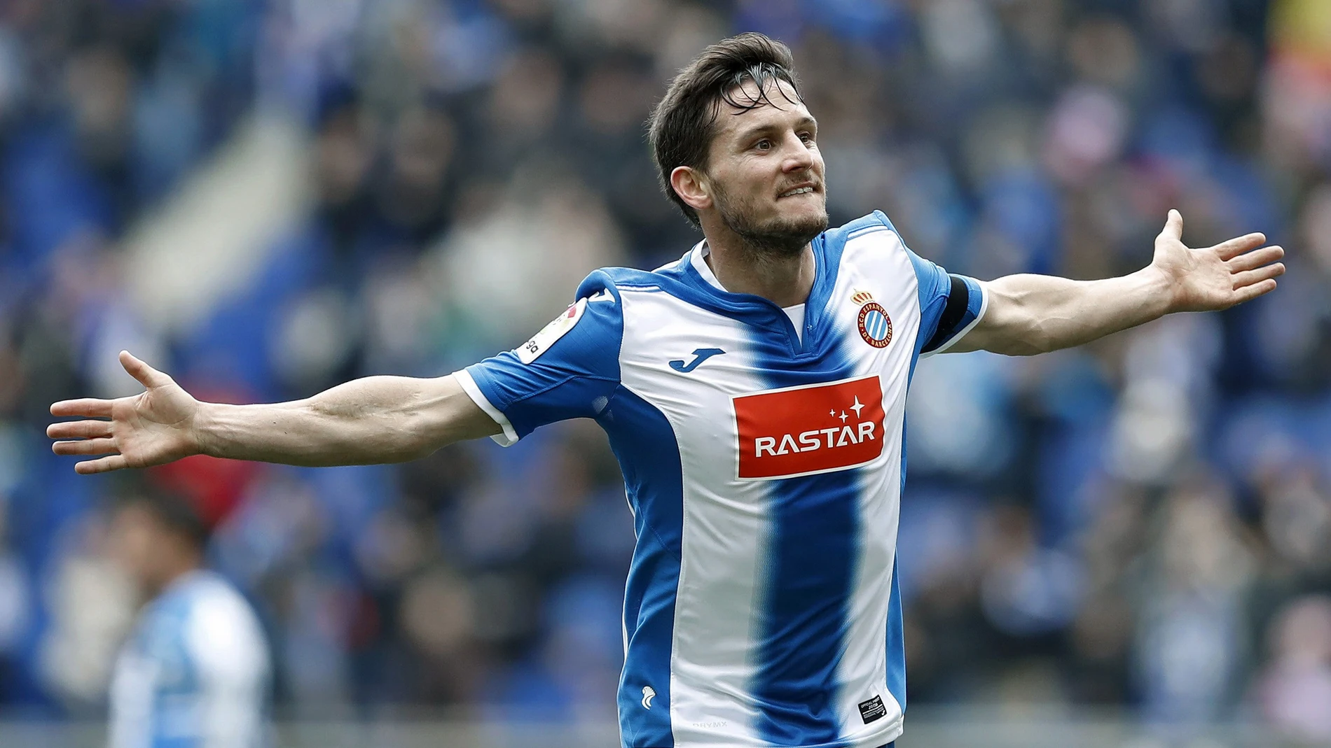 Piatti celebra el segundo gol del Espanyol contra el Granada Piatti celebra el segundo gol del Espanyol contra el Granada