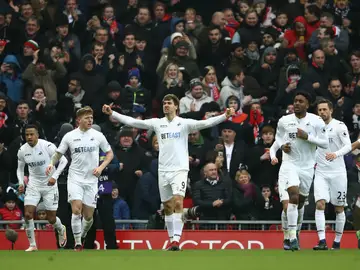 Llorente celebra un gol con el Swansea Llorente celebra un gol con el Swansea