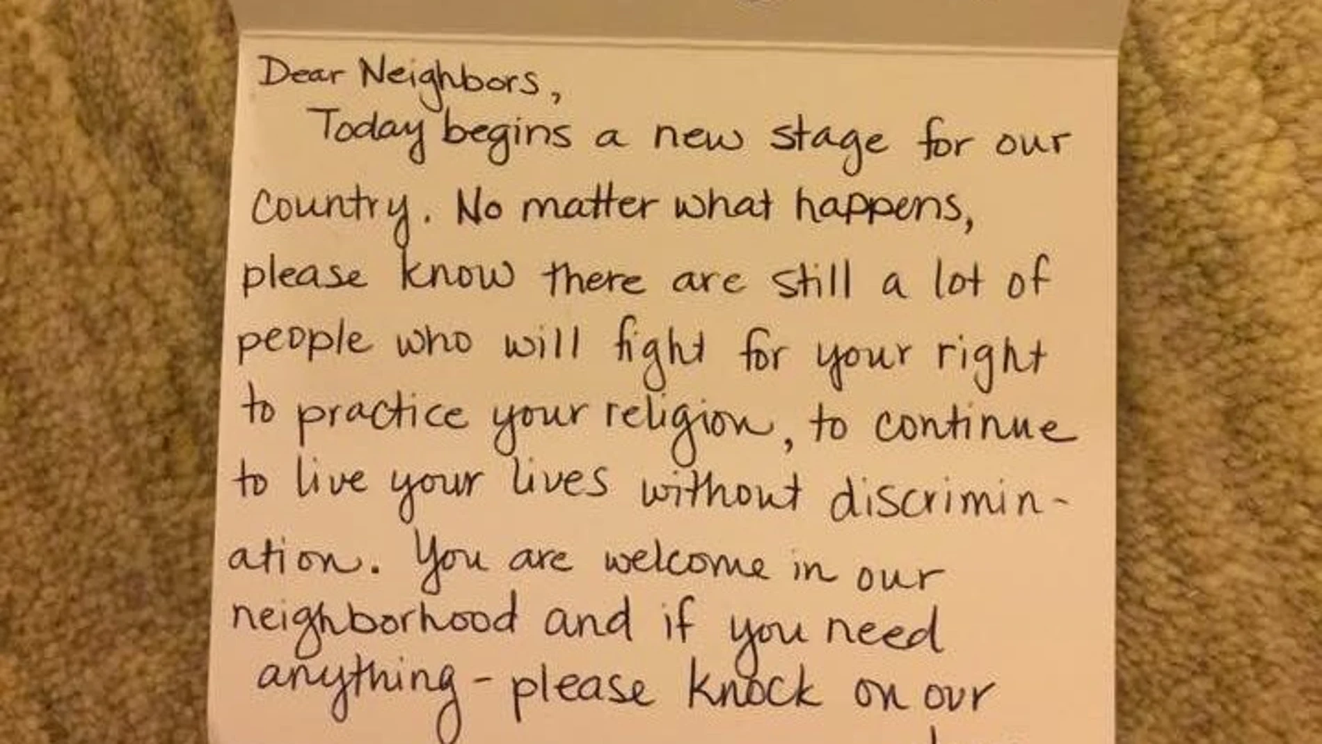 La carta que han recibido algunas familias musulmanas La carta que han recibido algunas familias musulmanas