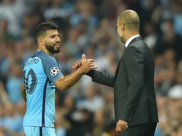 Agüero, con Guardiola Agüero, con Guardiola