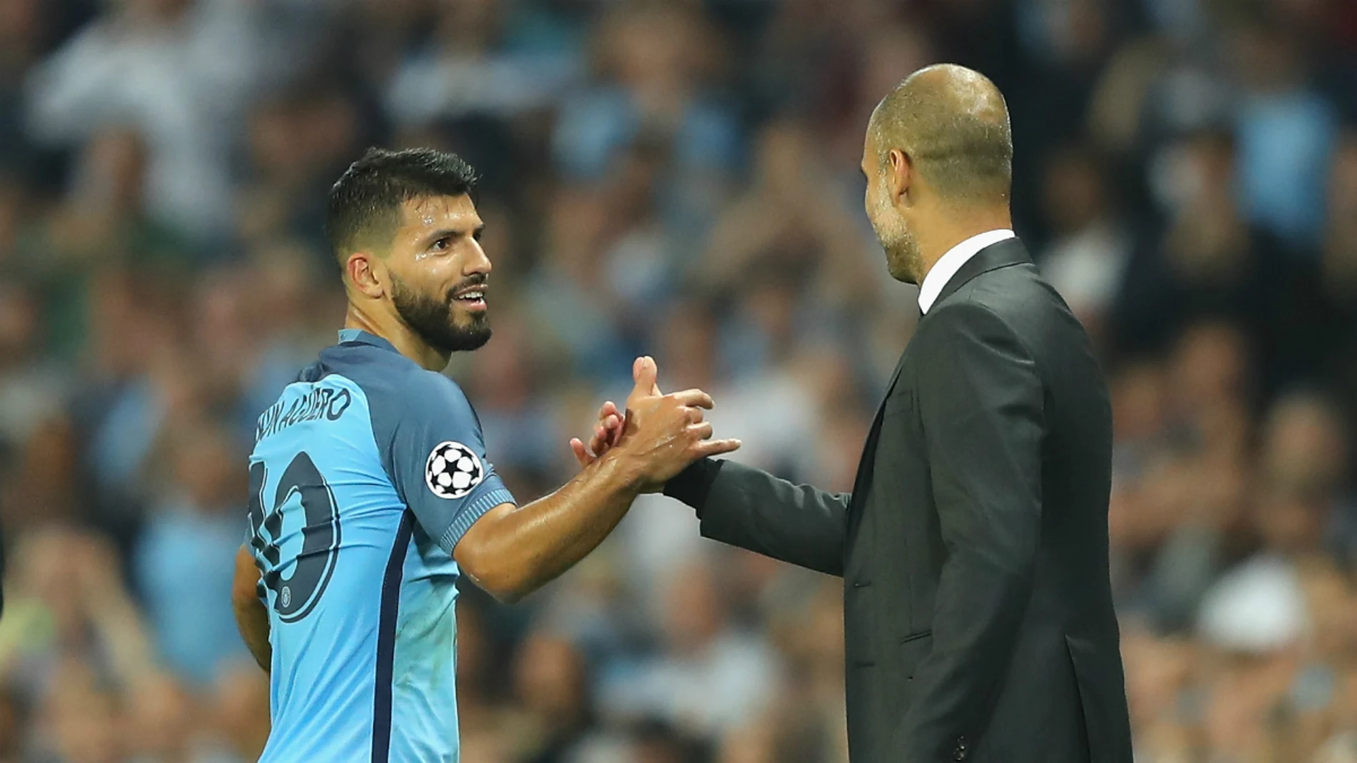 Agüero, con Guardiola Agüero, con Guardiola