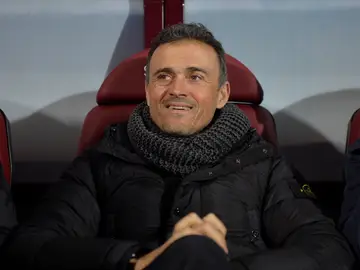 Luis Enrique, en el banquillo del Eibar Luis Enrique, en el banquillo del Eibar