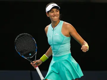 Garbiñe Muguruza celebra su victoria en el Open de Australia Garbiñe Muguruza celebra su victoria en el Open de Australia