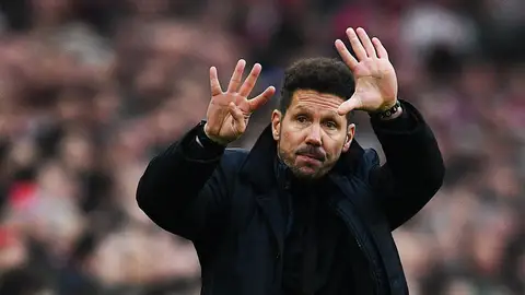 Simeone durante el partido frente al Athletic Simeone durante el partido frente al Athletic
