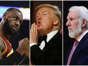 LeBron James, Donald Trump y Gregg Popovich LeBron James, Donald Trump y Gregg Popovich