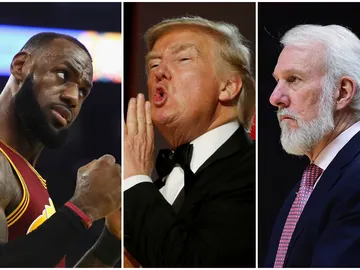 LeBron James, Donald Trump y Gregg Popovich LeBron James, Donald Trump y Gregg Popovich