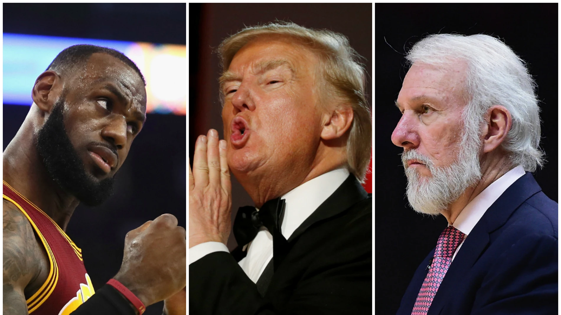 LeBron James, Donald Trump y Gregg Popovich LeBron James, Donald Trump y Gregg Popovich