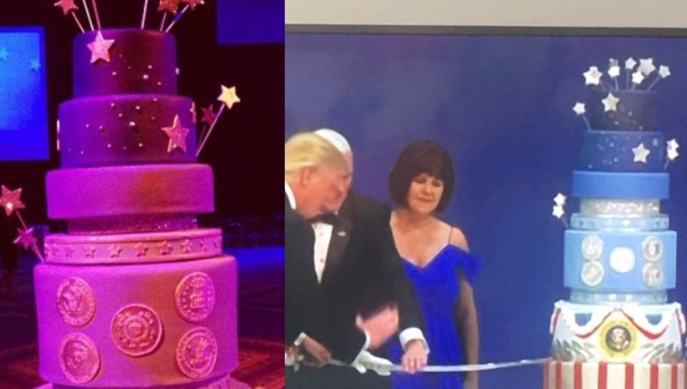 Comparativa de la tarta de la toma de posesión de Obama y la de Trump