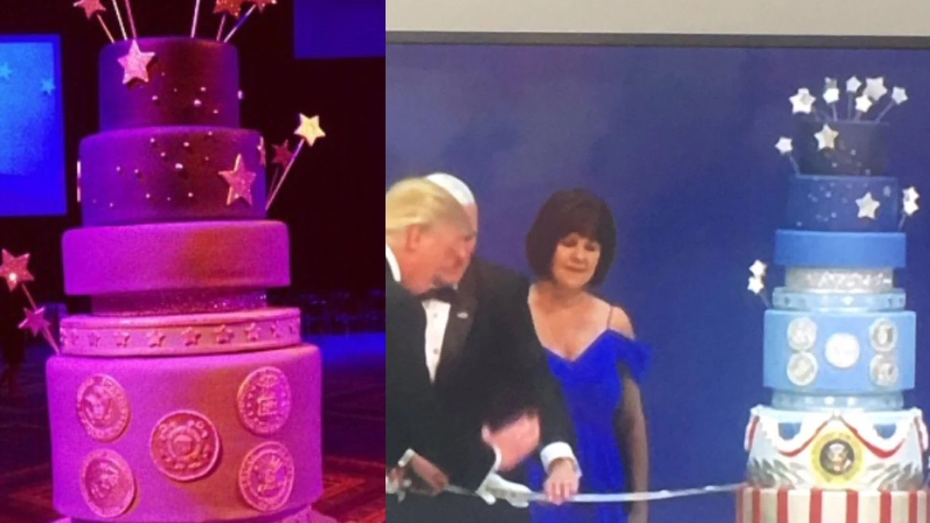 Comparativa de la tarta de la toma de posesión de Obama y la de Trump Comparativa de la tarta de la toma de posesión de Obama y la de Trump
