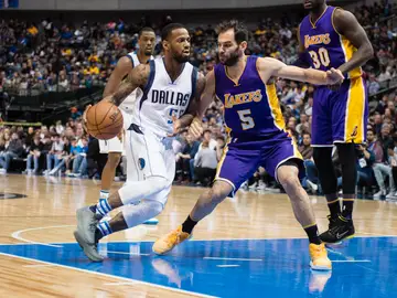 Calderón defiende en el partido ante los Dallas Mavericks Calderón defiende en el partido ante los Dallas Mavericks