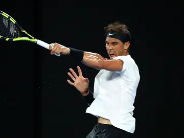 Nadal, en el partido contra Monfils Nadal, en el partido contra Monfils