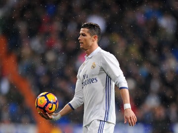 Cristiano Ronaldo, durante el partido ante la Real Sociedad