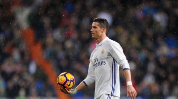 Cristiano Ronaldo, durante el partido ante la Real Sociedad
