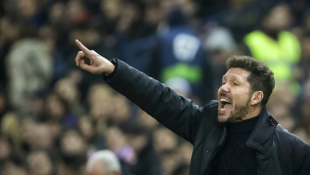 Simeone durante el partido