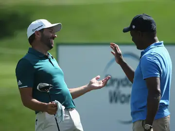 Sergio García bromea en un torneo en Dubai Sergio García bromea en un torneo en Dubai