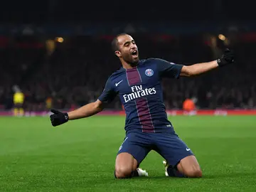 Lucas Moura celebrando un gol Lucas Moura celebrando un gol