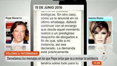 Los mensajes de WhatsApp de Pepe Navarro a Ivonne Reyes sobre la paternidad de su hijo: 