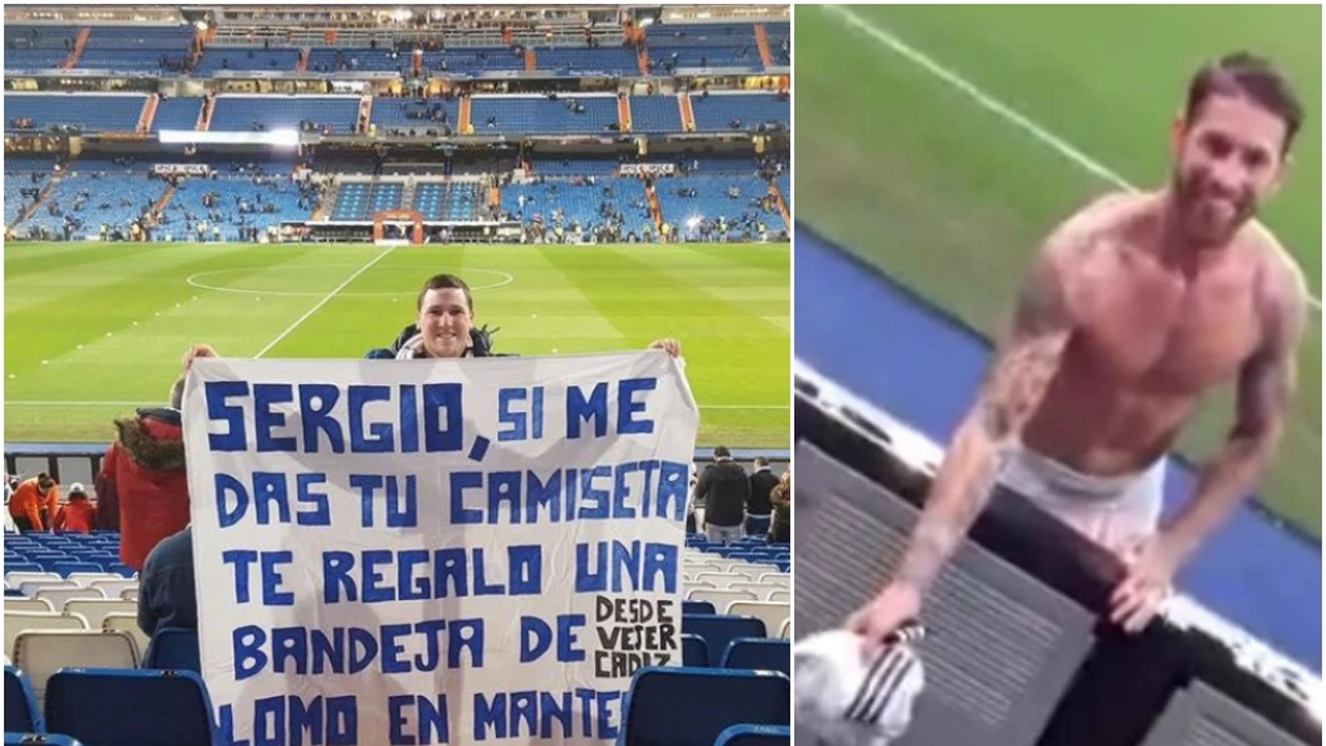 Sergio Ramos reclama a la grada su bandeja de lomo en manteca Sergio Ramos reclama a la grada su bandeja de lomo en manteca