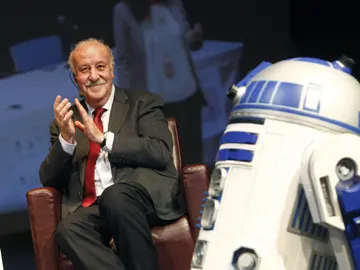 Vicente del Bosque durante el acto Vicente del Bosque durante el acto