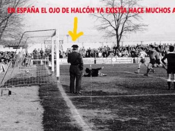Guardia Civil en medio del campo durante un partido del Arenas