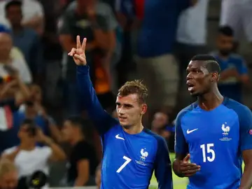 Griezmann y Pogba, durante un partido con Francia Griezmann y Pogba, durante un partido con Francia