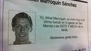 esquela Mikel Marroquín esquela Mikel Marroquín