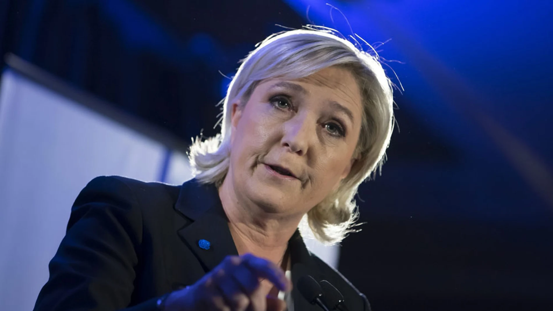 Marine Le Pen durante una rueda de prensa para informar de la agenda medioambiental de su partido Marine Le Pen durante una rueda de prensa para informar de la agenda medioambiental de su partido