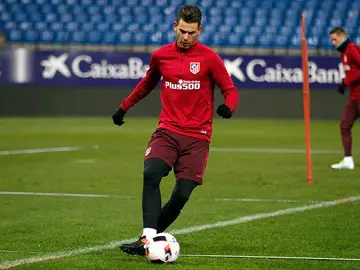 Lucas Hernández durante un entrenamiento con el Atlético de Madrid Lucas Hernández durante un entrenamiento con el Atlético de Madrid
