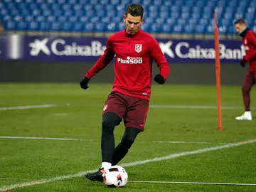Lucas Hernández durante un entrenamiento con el Atlético de Madrid Lucas Hernández durante un entrenamiento con el Atlético de Madrid