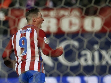 Fernando Torres celebra un gol con el Atlético
