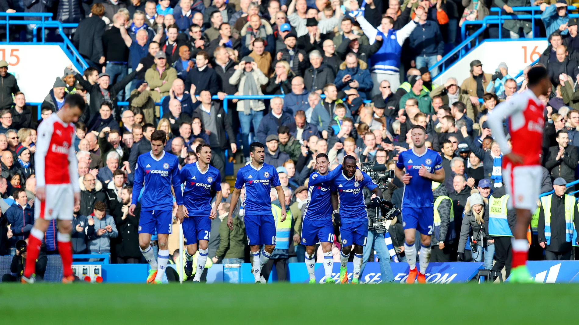 Hazard celebra su gol ante el Arsenal Hazard celebra su gol ante el Arsenal