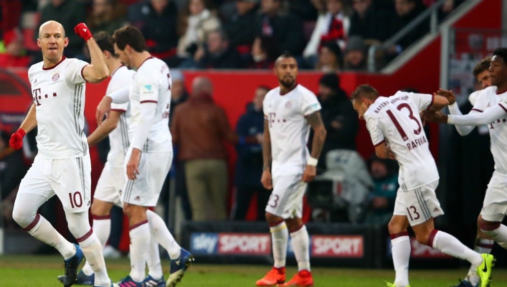 El Bayern celebra un gol