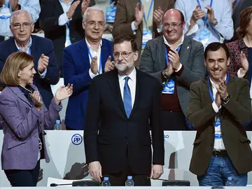 María Dolores de Cospedal, Mariano Rajoy y Fernando Martínez-Maillo María Dolores de Cospedal, Mariano Rajoy y Fernando Martínez-Maillo