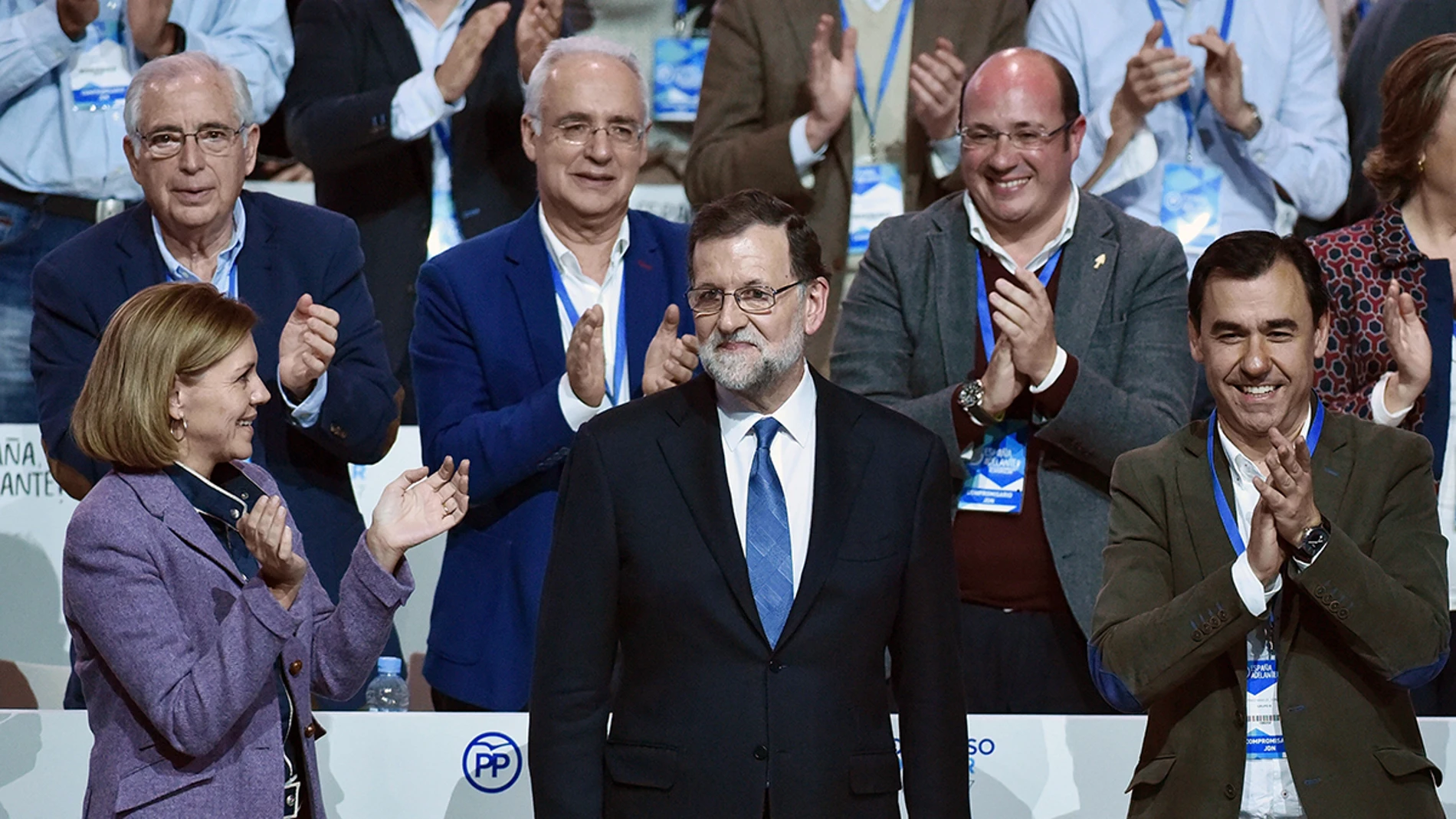 María Dolores de Cospedal, Mariano Rajoy y Fernando Martínez-Maillo María Dolores de Cospedal, Mariano Rajoy y Fernando Martínez-Maillo