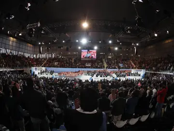 Vista general de la Caja Mágica durante el XVIII Congreso Nacional del PP Vista general de la Caja Mágica durante el XVIII Congreso Nacional del PP