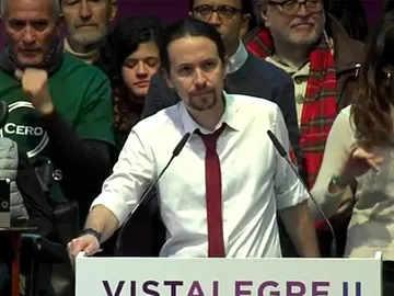 Pablo Iglesias durante su discurso Pablo Iglesias durante su discurso