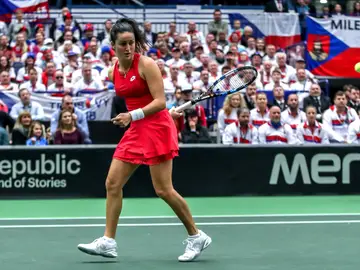 Lara Arruabarrena, durante su partido Lara Arruabarrena, durante su partido