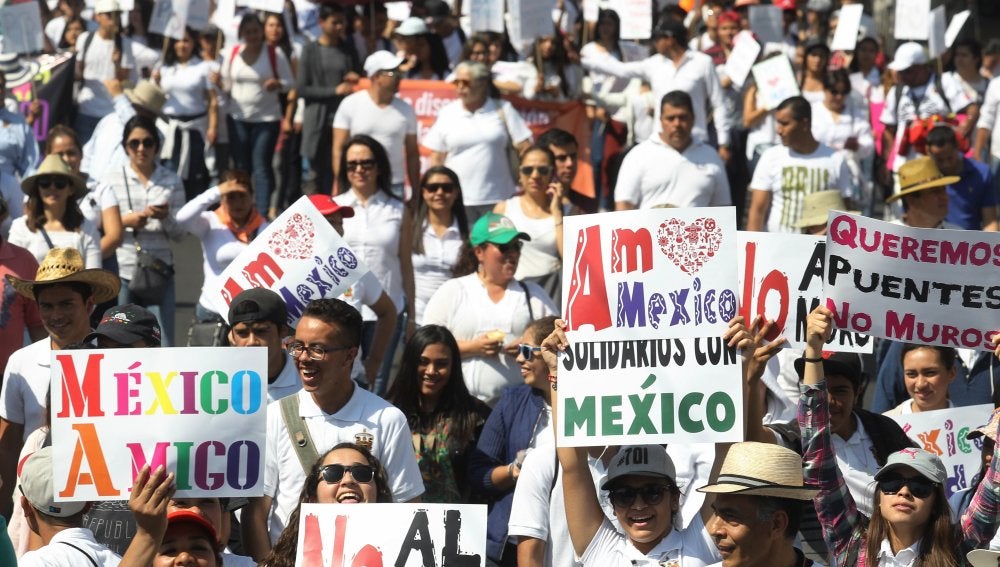 Manifestación en México contra Trump