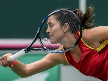 Muguruza, en un partido Muguruza, en un partido