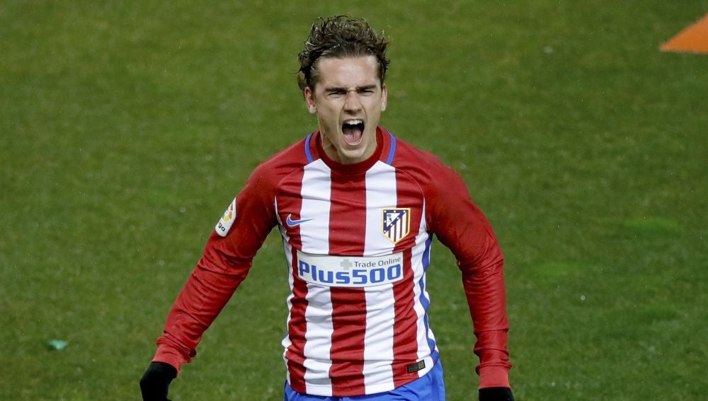 Griezmann, celebrando su gol con el Atleti