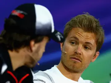 Rosberg y Alonso, en una rueda de prensa Rosberg y Alonso, en una rueda de prensa