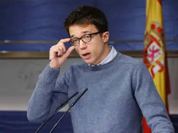 Íñigo Errejón durante la rueda de prensa Íñigo Errejón durante la rueda de prensa