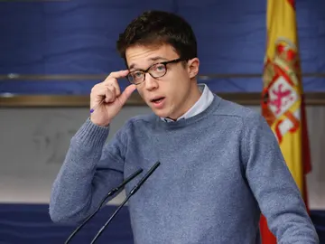 Íñigo Errejón durante la rueda de prensa Íñigo Errejón durante la rueda de prensa