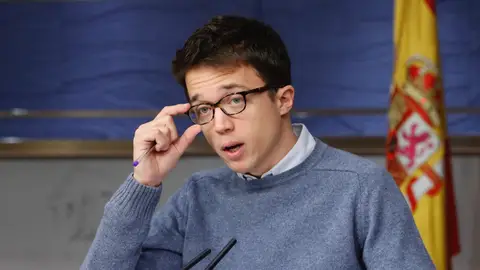 Íñigo Errejón durante la rueda de prensa Íñigo Errejón durante la rueda de prensa