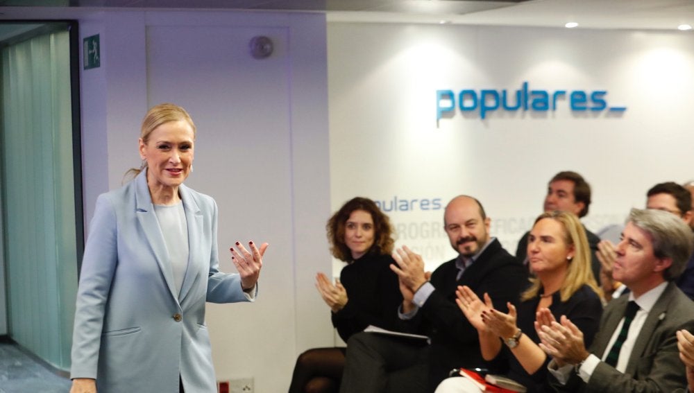 Cristina Cifuentes a su llegada a la reunión de la gestora del PP madrileño